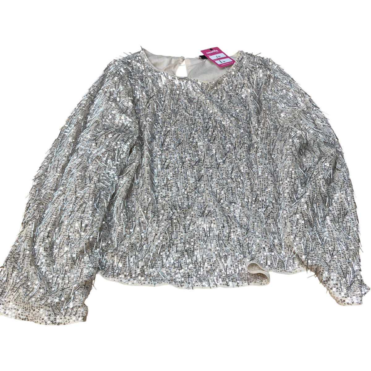 Sequin Top Size 20 Woman's Shimmering Long Sleeve Blouse Partywear
