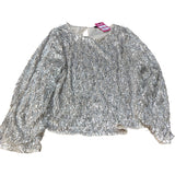 Sequin Top Size 20 Woman's Shimmering Long Sleeve Blouse Partywear