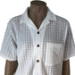 RIVER ISLAND Short Sleeve Shirt Size L Men's Casual White Check Pattern