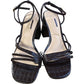 Strappy Brown Heeled Sandals Croc Effect Size 5