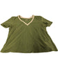 Boden Women's V Neck T Shirt Green Casual Cotton Blend UK10