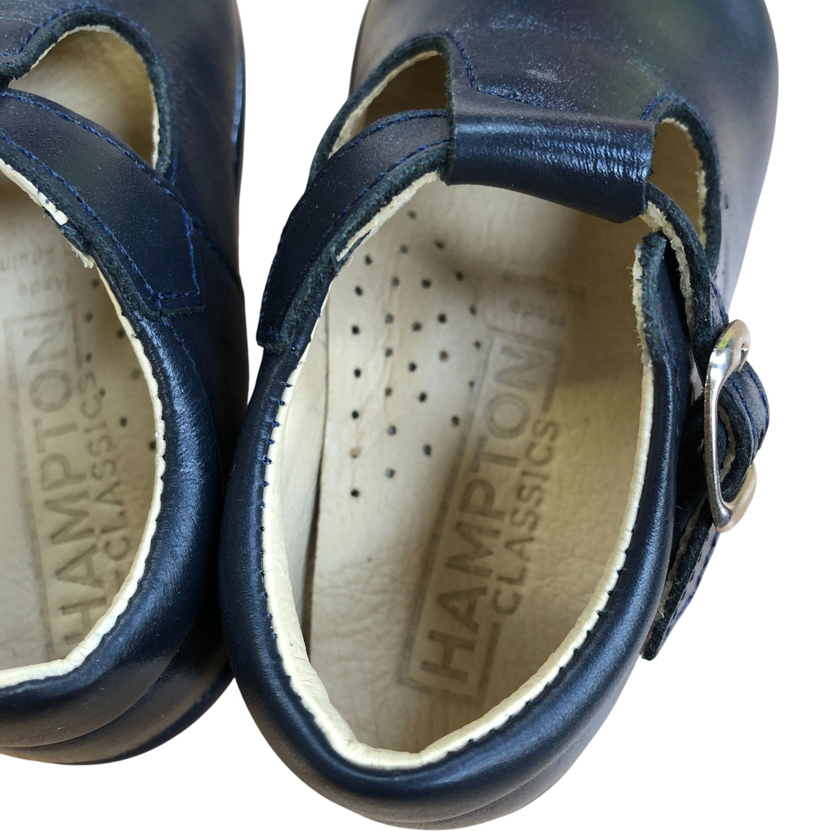 Hampton Classics Jamie First Walker Shoes Baby Navy Leather Size 3.5 Infant