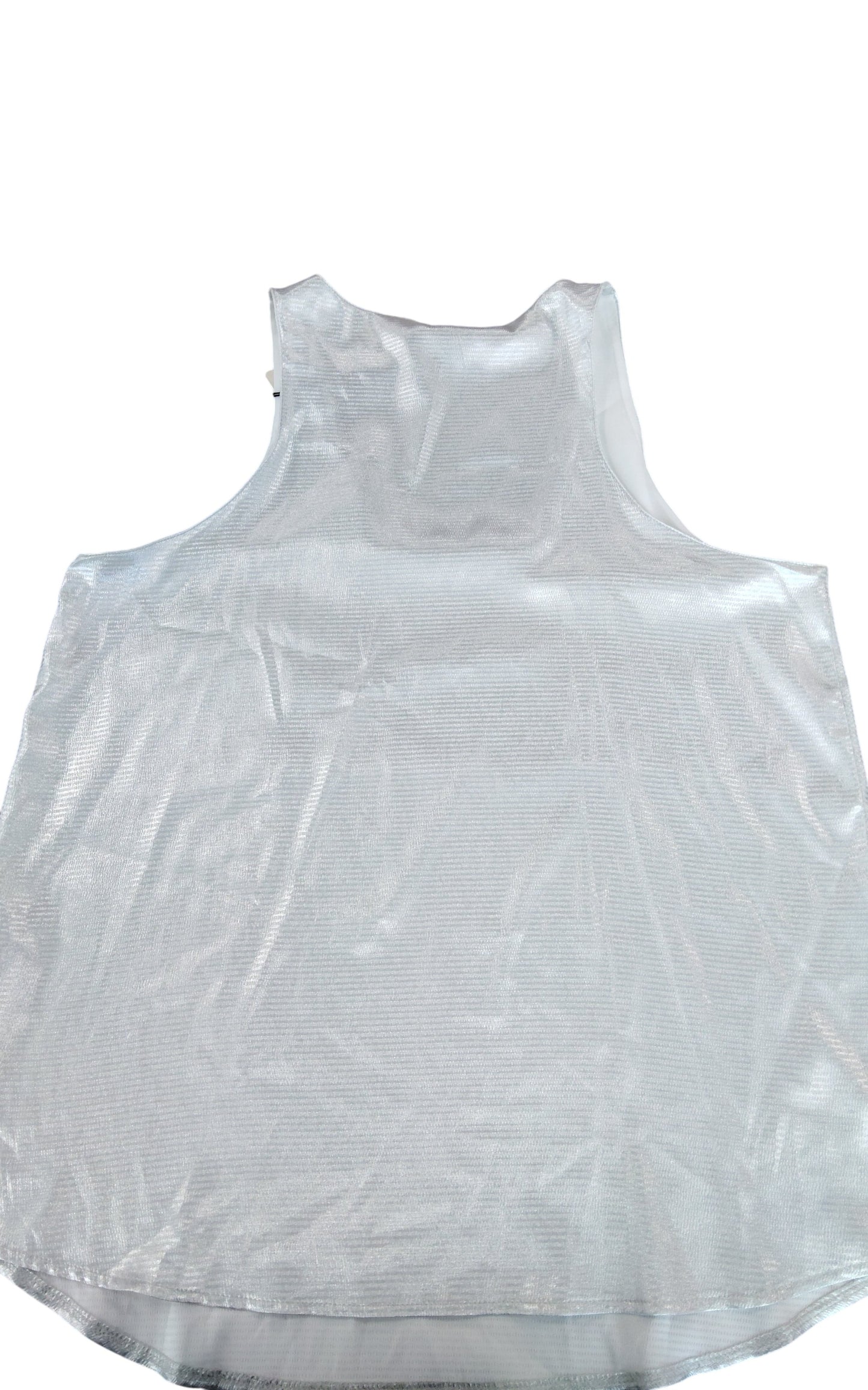 River Island Luxe Silver Tank Top UK14 Women's Sleeveless Shimmer Blouse