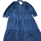Baukjen Denim Dress UK Size 12 Women's Long Sleeve Tiered Organic Cotton Zip Up