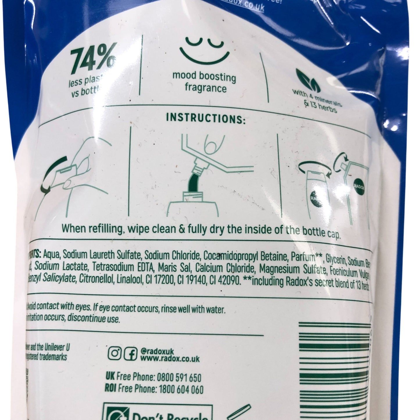 Radox Feel Awake Shower Gel Refill 500ml New Mood Boosting Fragrance 2 In 1