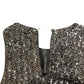 Sequin Crop Top Women's Silver Sleeveless Party Top UK14