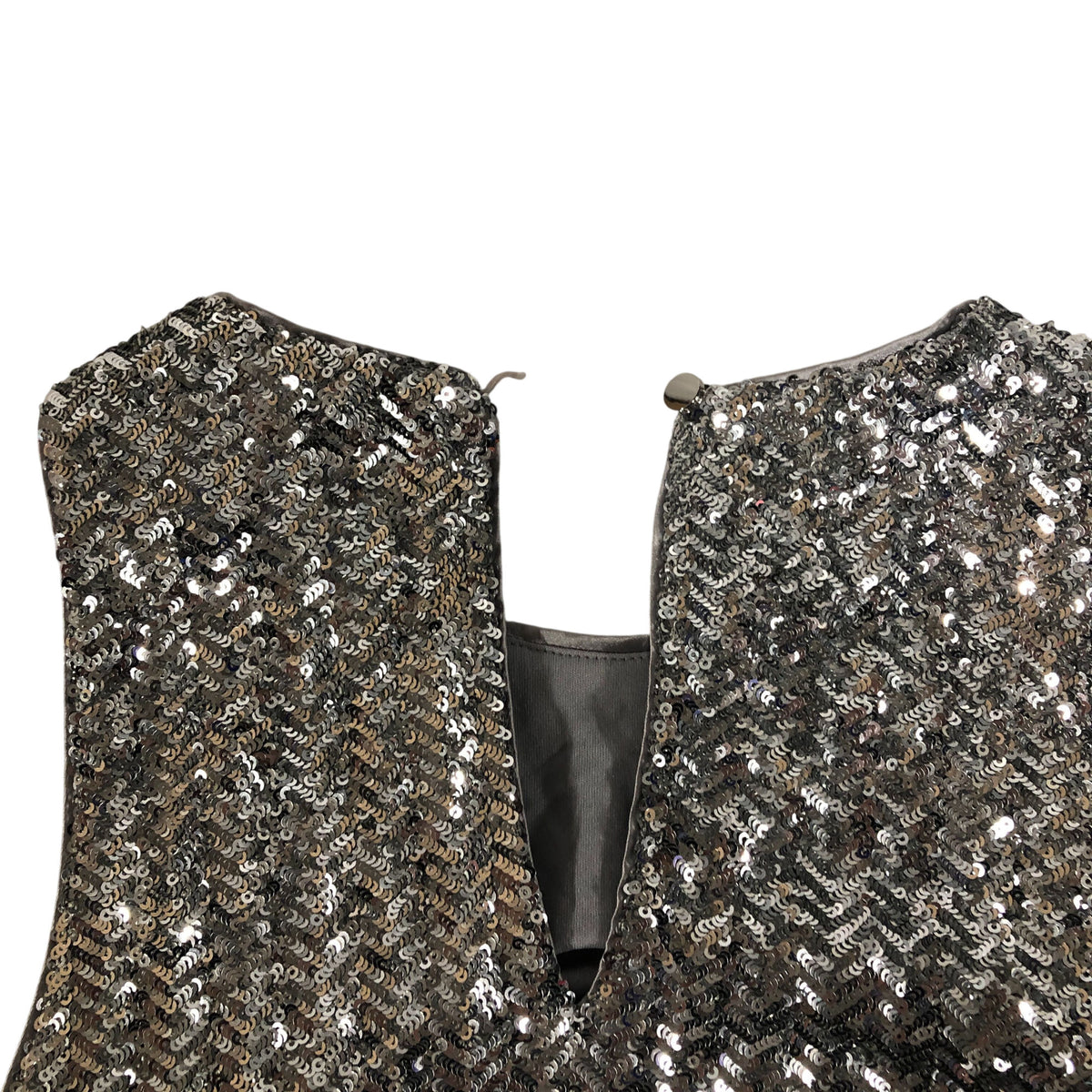 Sequin Crop Top Women's Silver Sleeveless Party Top UK14