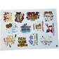 Happy New Year Self Adhesive Stickers 48Pcs