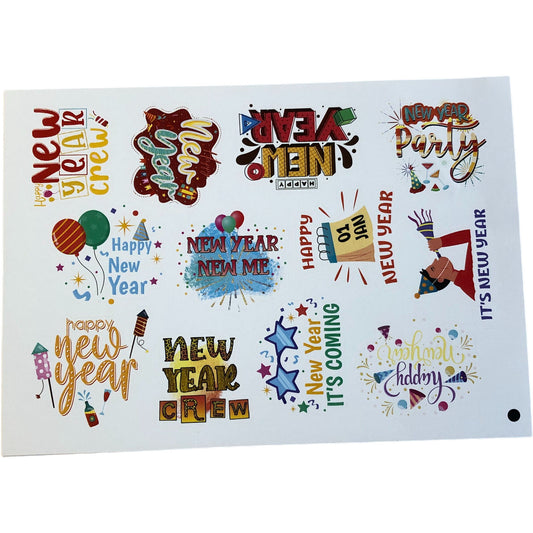 Happy New Year Self Adhesive Stickers 48Pcs