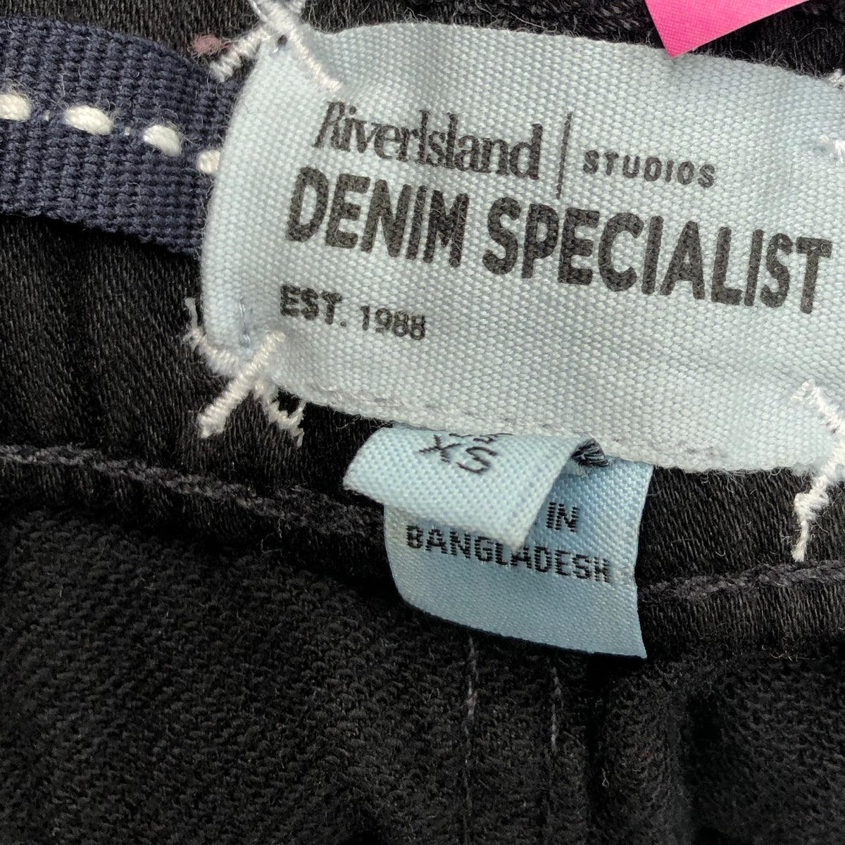 River Island Studios Black Wide Leg Elastic Waist Trousers Size XS