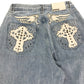 Jaded London Women's 32 Super Baggy Jeans Light Blue Size 14