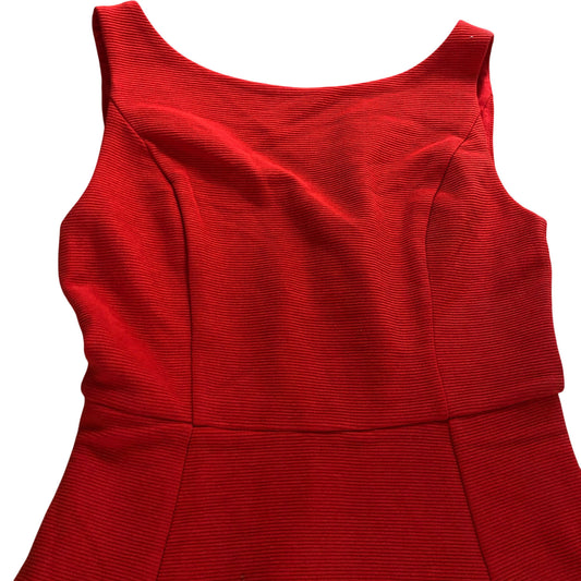 Red Flared Dress Women's Size 4R Ribbed