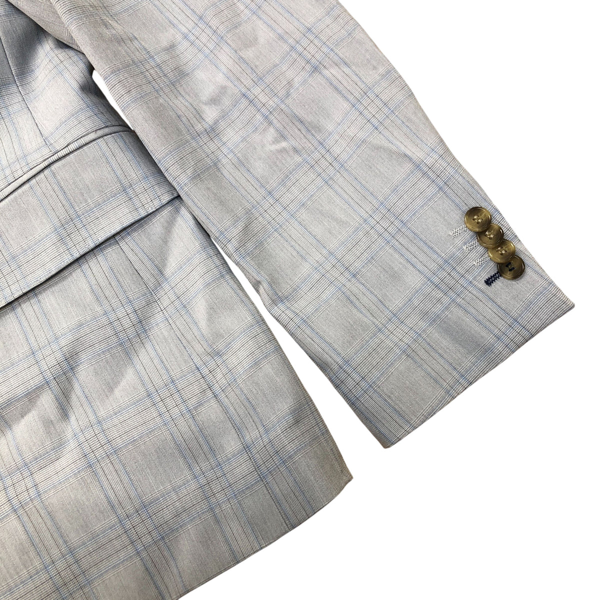 River Island Studios Light Grey Checked Blazer UK40R Men's Casual Smart Jacket