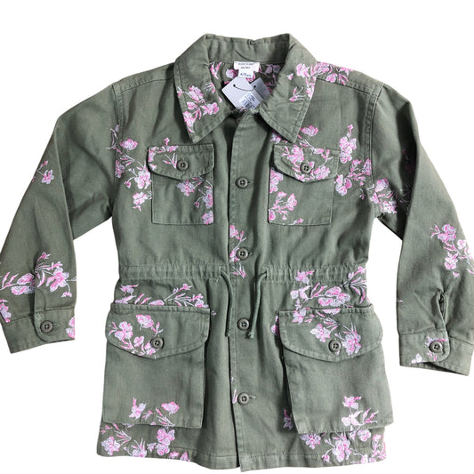 River Island Mini Girls Floral Embroidered Jacket Age 4 5 Years Green