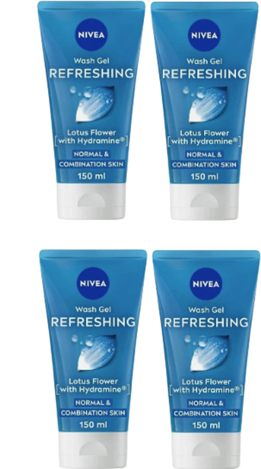 NIVEA Refreshing Wash Gel 150ml Lotus Flower Hydramine Normal Combination Skin