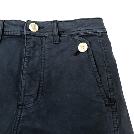 Blue Cotton Blend Barrel Chino Trousers
