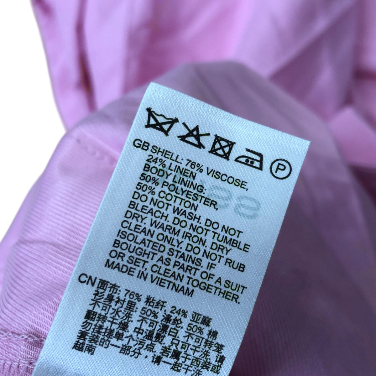 Pink Raine Wide-Leg Trousers With Linen Size 6 Long
