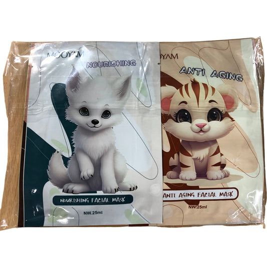 Mooyam 10 Pack Variety Animal Facial Masks Hydrating Brightening Anti Aging