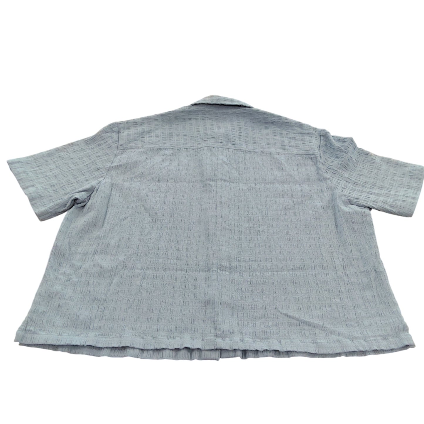 River Island Short Sleeve Shirt XL Men's Casual Light Blue Textured