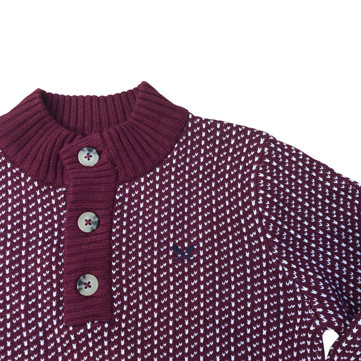 Crew Clothing Company Kids Sweater Maroon Button Up 10-11 Years