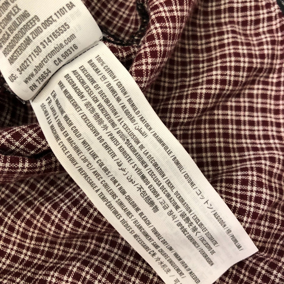 Checked Flannel Shirt XS Women's Long Sleeve Button Up Top