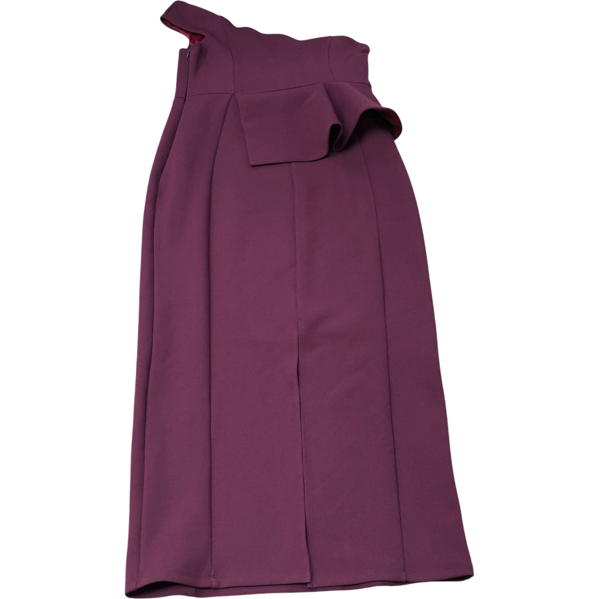 River Island One Shoulder Midi Dress Burgundy Ruffle Detail