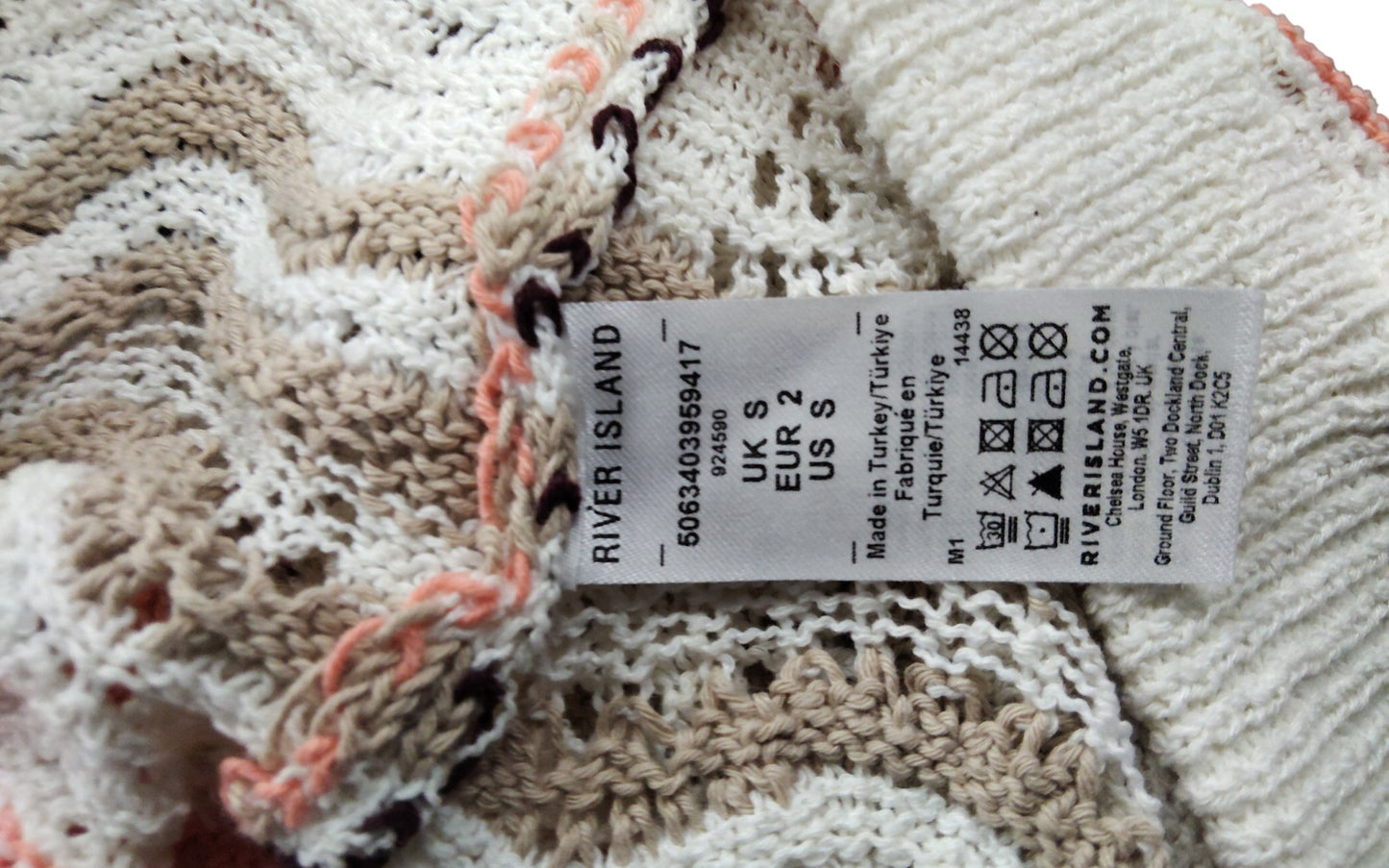 River Island Women's Knit Shorts UK Size 8 Multi Colour Crochet Style