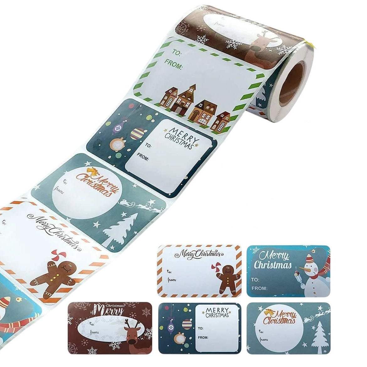 Merry Christmas Gift Tags Roll To From Labels 250 Pieces