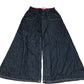 River Island Wide Leg Jeans Size 12 Women's Dark Blue Cotton Flared Trousers