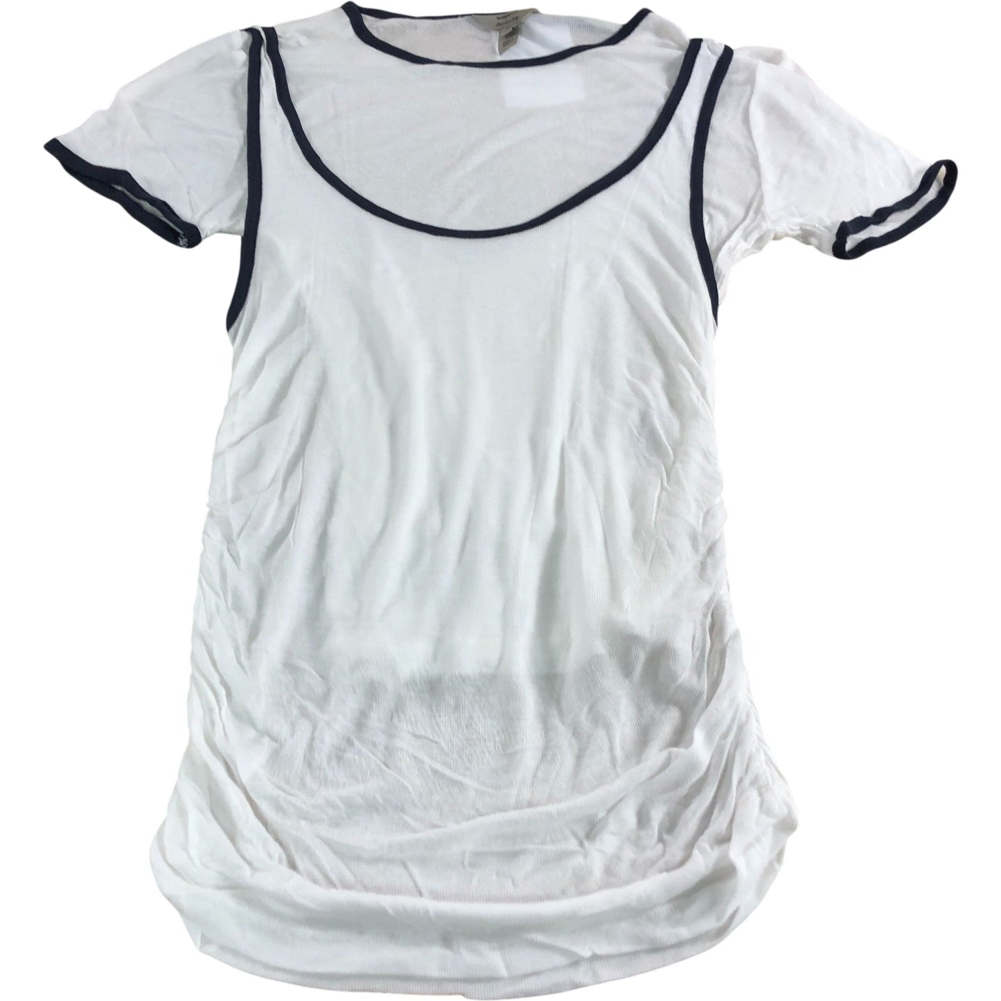 River Island 2 In 1 Vest T-Shirt UK M Women's White Short Sleeve