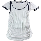 River Island 2 In 1 Vest T-Shirt UK M Women's White Short Sleeve