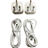 Premium Charger Pack for iPhone 16 2 Pack UK Wall Charger with USB Cable