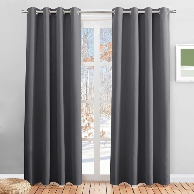 Pony Dance Grey Velvet Eyelet Curtains 52x84 Inches