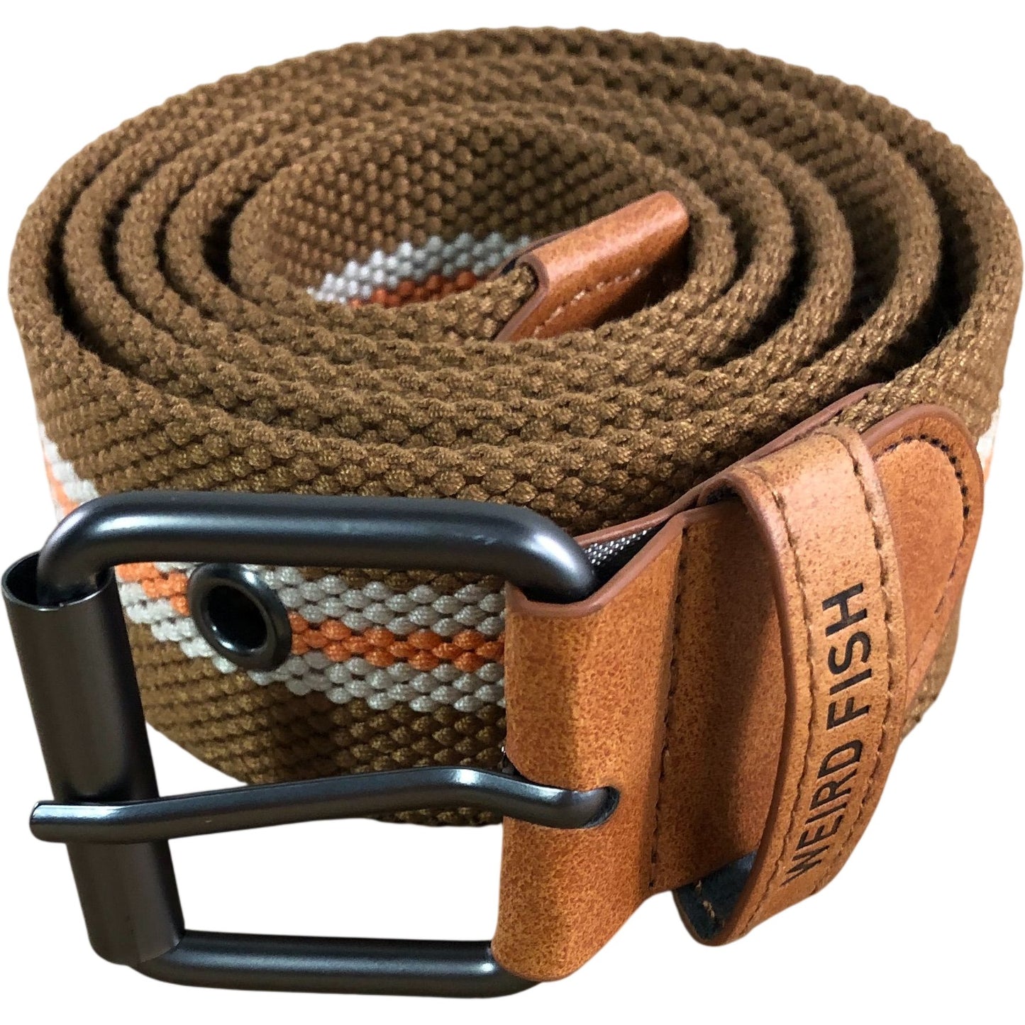 Weird Fish Tan Belt S/M Men's Adjustable Cotton Woven Casual Accessories