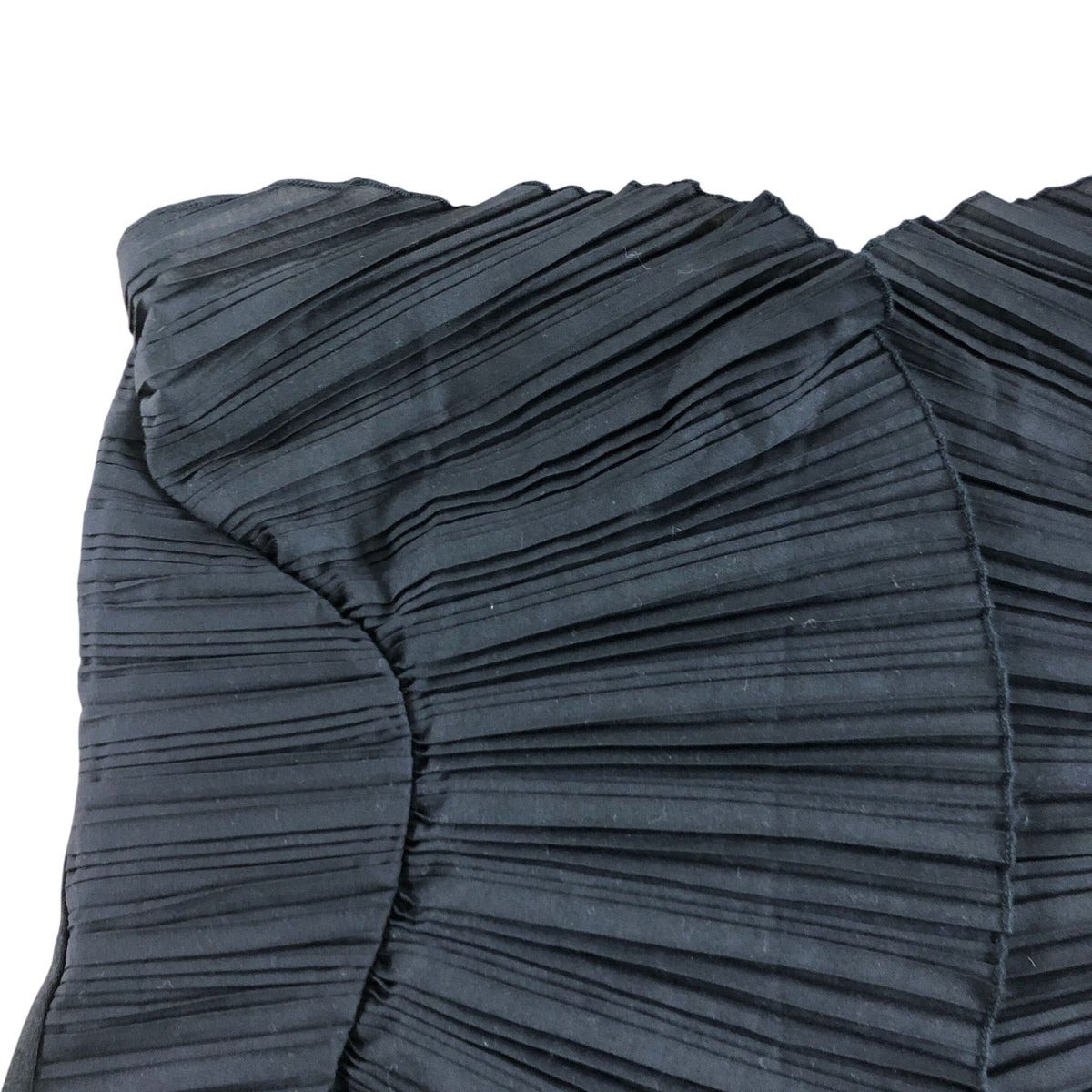 Pleated Strapless Top UK Medium Women's Black Pleated
