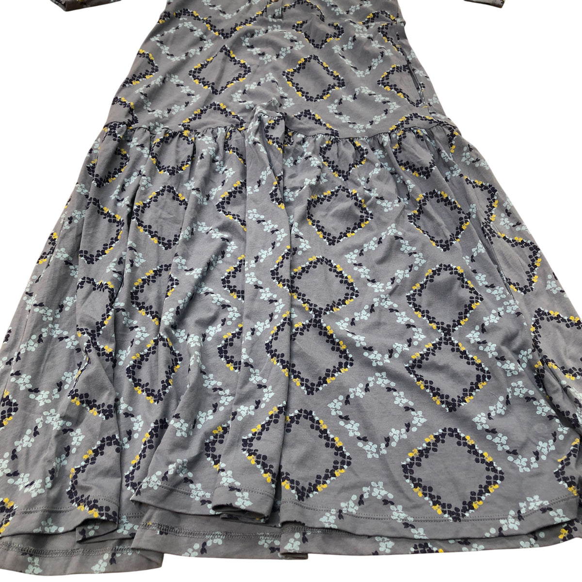Midi Dress Women's Patterned V Neck Three Quarter Sleeve Casual UK8