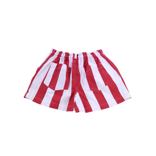River Island Girls Red White Striped Shorts UK9-10 Years Summer Style