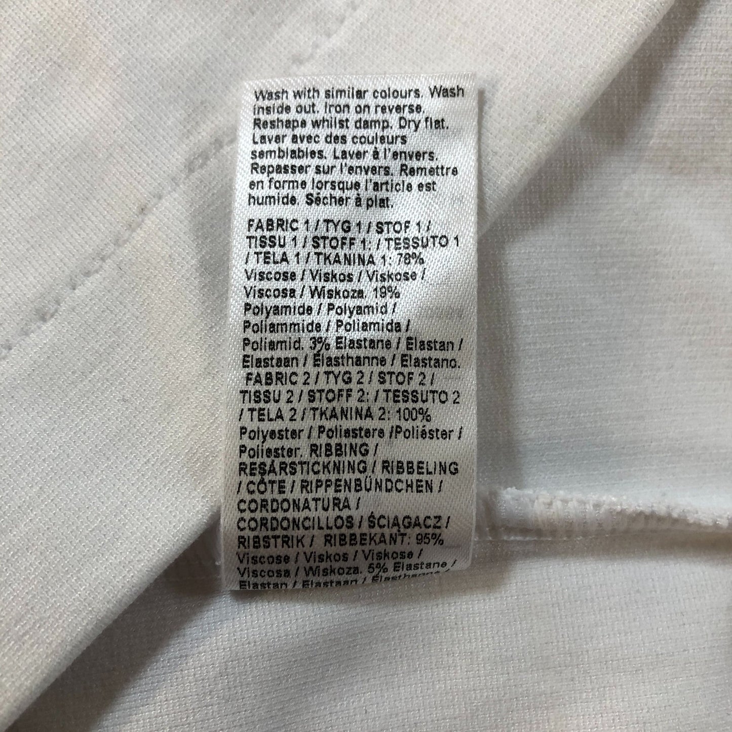 River Island White Sheer Panel Top UK XS Women's 3/4 Sleeve Casual Blouse