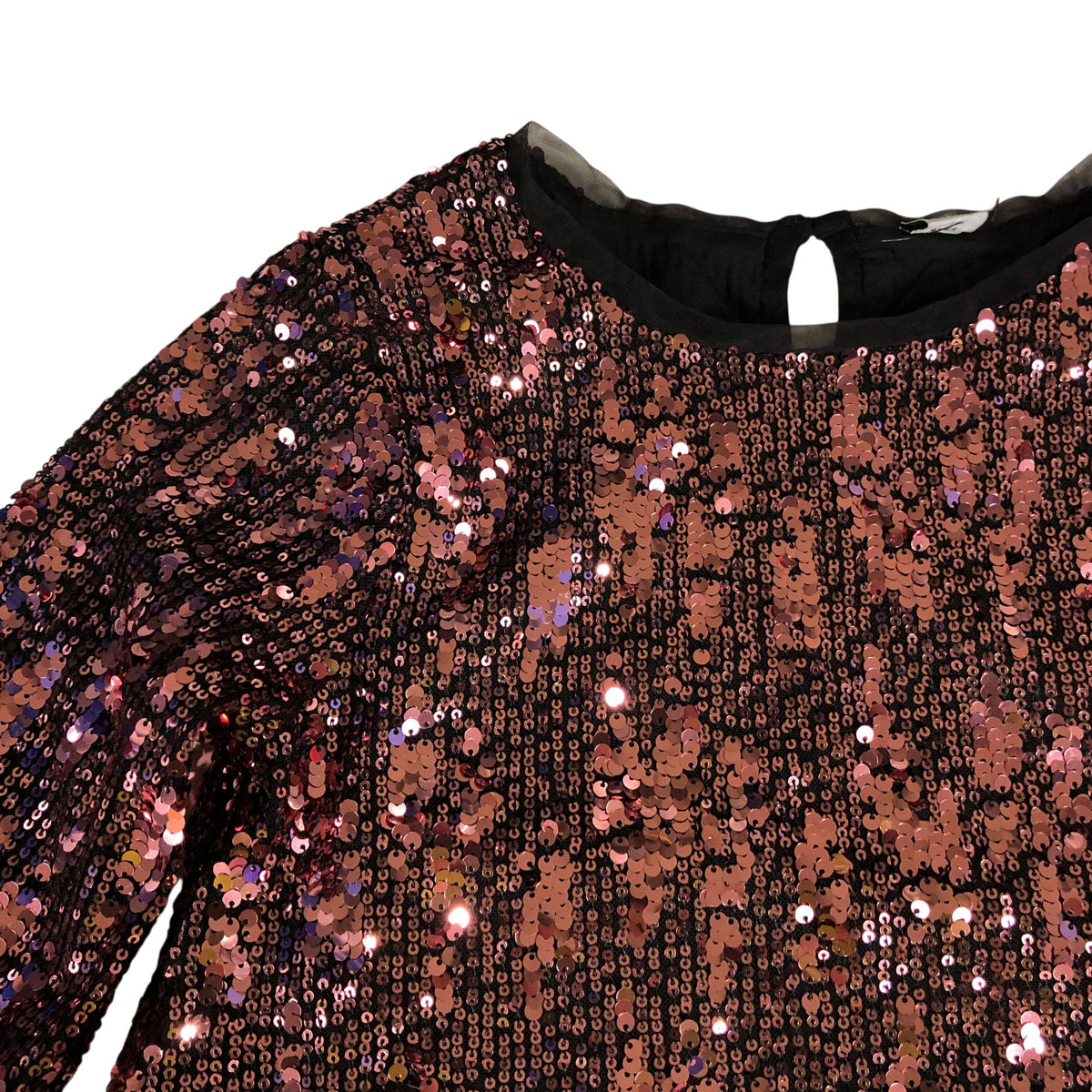 Girls Glitter Sequin Top Size 9 Years Long Sleeve Party Wear