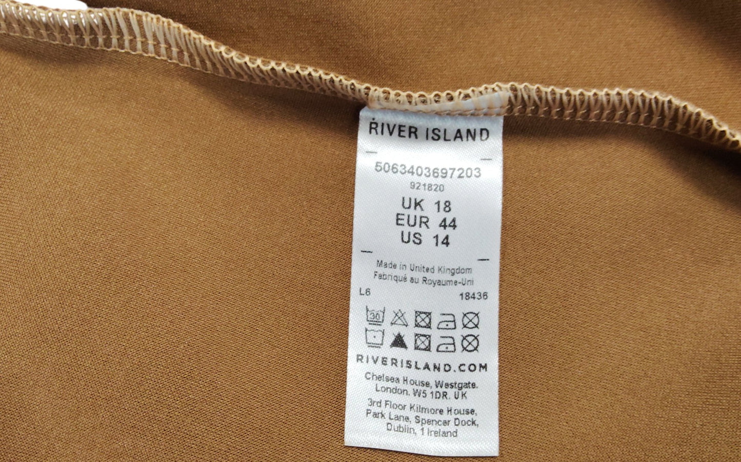 River Island Women's Skirt UK18 Stretch A Line Suede Effect Tan New With Tags