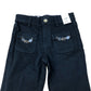 River Island Flare Trousers Girls Black Denim Stretch Stretchy Jeans 7 Years