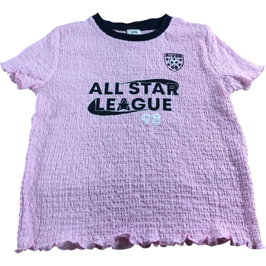 River Island All Star League Pink T-Shirt UK11-12 Years Girls Casual Top