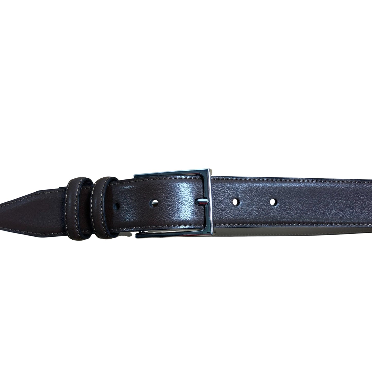 Moss Brown Leather Belt Size 34 Men's Smooth Grain Handcrafted Fashion Accessory