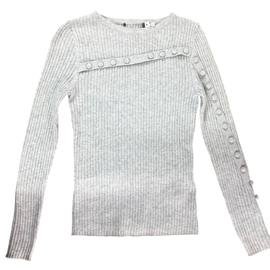 Branded Women's Light Grey Ribbed Knit Sweater UK Size 10 Long Sleeve