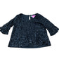 Sequin Blouse UK12 Women's Sparkly Black Top V Neck Party Wear