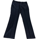 Slim Fit Trousers Waist Navy Blue Check Pattern