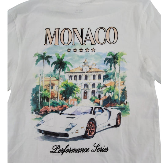 River Island Monaco Performance Series T-Shirt UK XS Men's Graphic Tee White