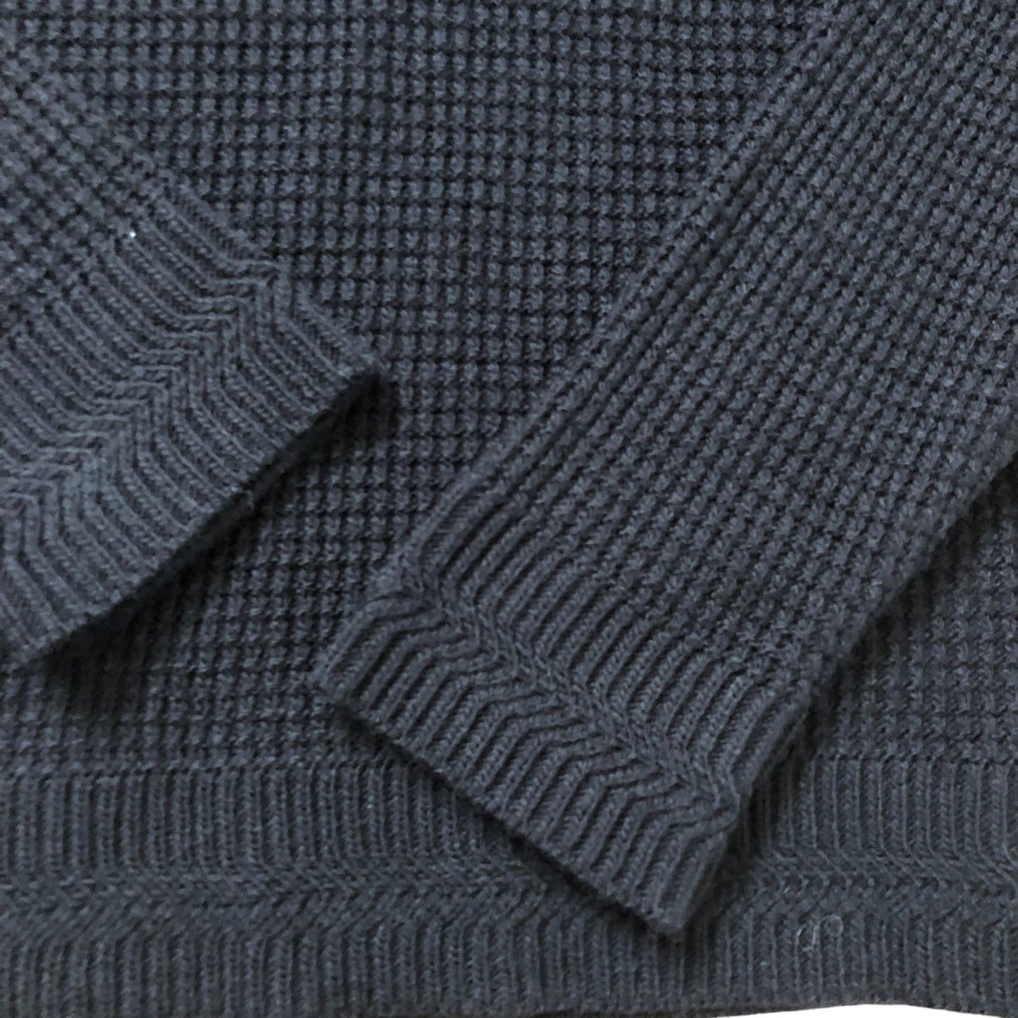River Island Men's Black Waffle Knit Jumper Size S