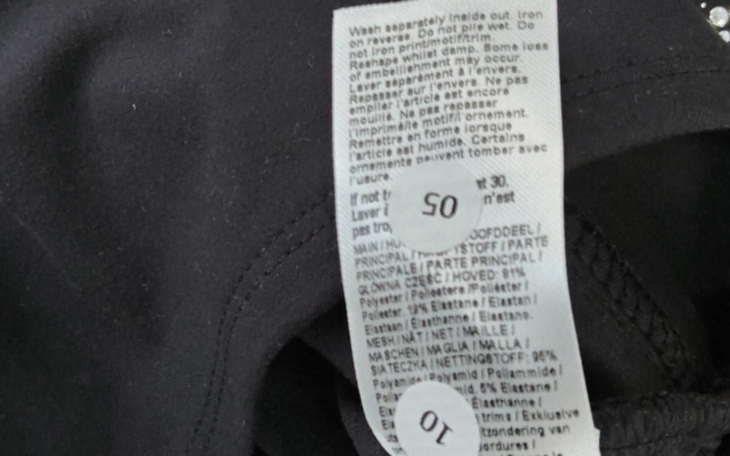 River Island Cheer Academy Long Sleeve Bodysuit 5-6 Years Girls Black Stars