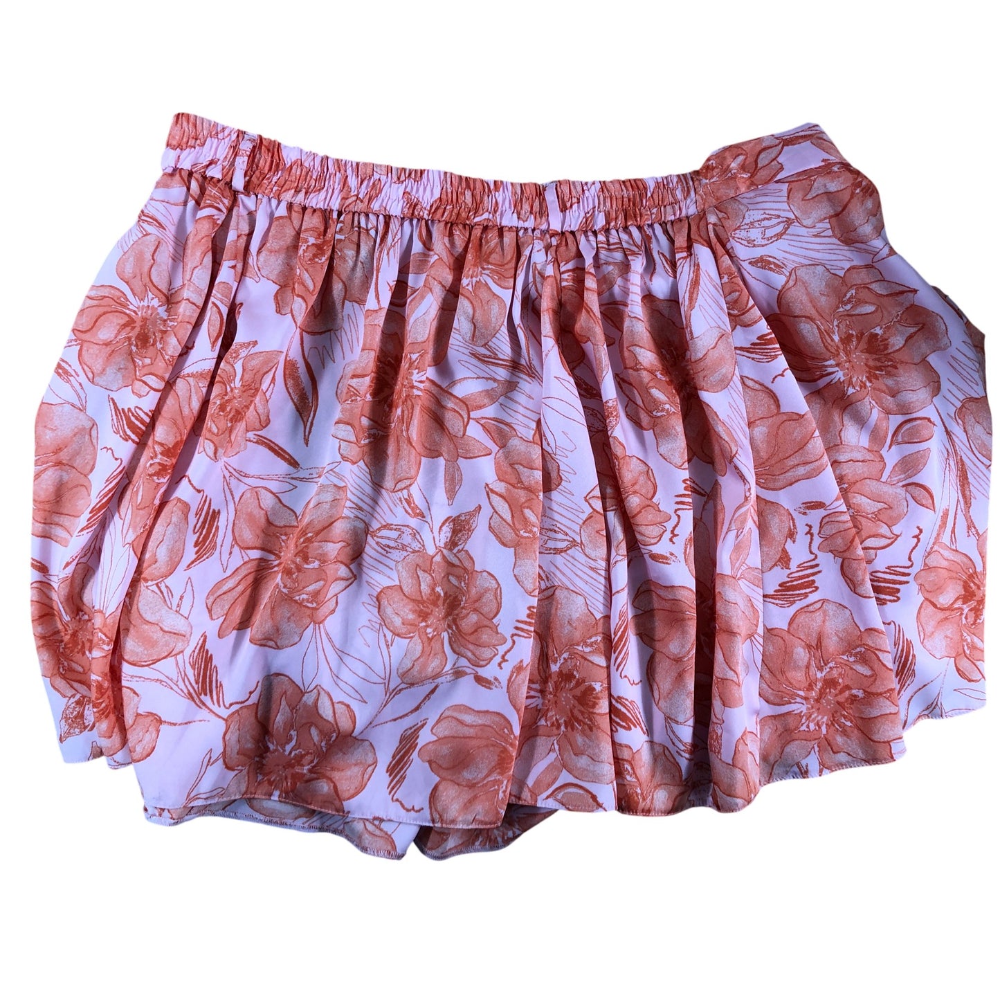 River Island Floral Skirt UK18 Women's Pink Light Smock Style High Waist